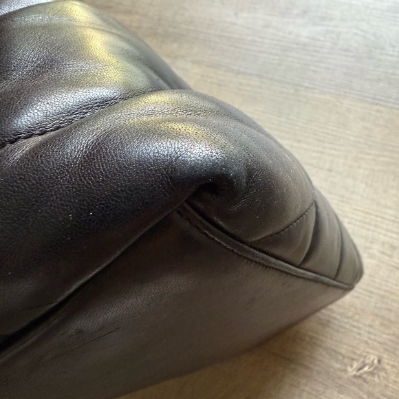 Saint Laurent Lambskin Quilted Monogram Medium Loulou Puffer Chain Satchel Black - Picture 6 of 16